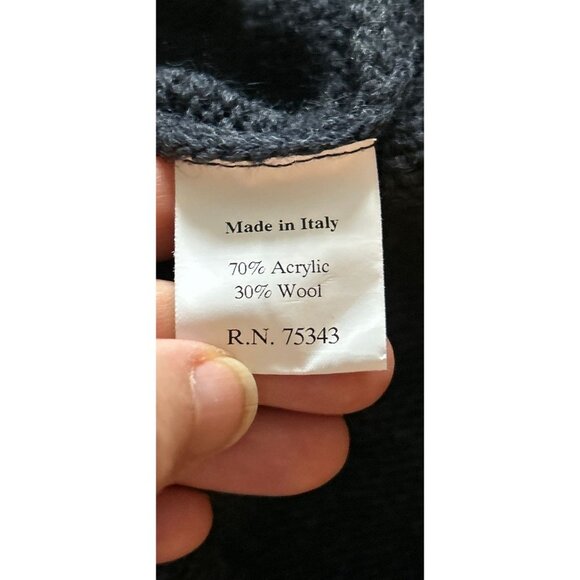 Made in Italy PAOLO MONDO Fair Island Pullover 1/4 Zip Sweater Blue Gray - Picture 10 of 10